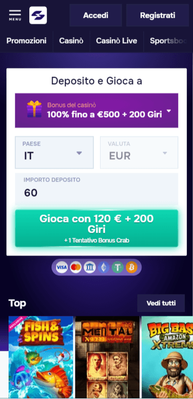 SGCasino Italia Screenshot